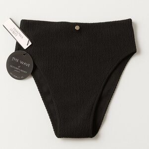 Victoria’s Secret The Wave Ribbed Black Swim Bottom (L–XL)
